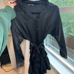 Zara Black Satin Women's Top